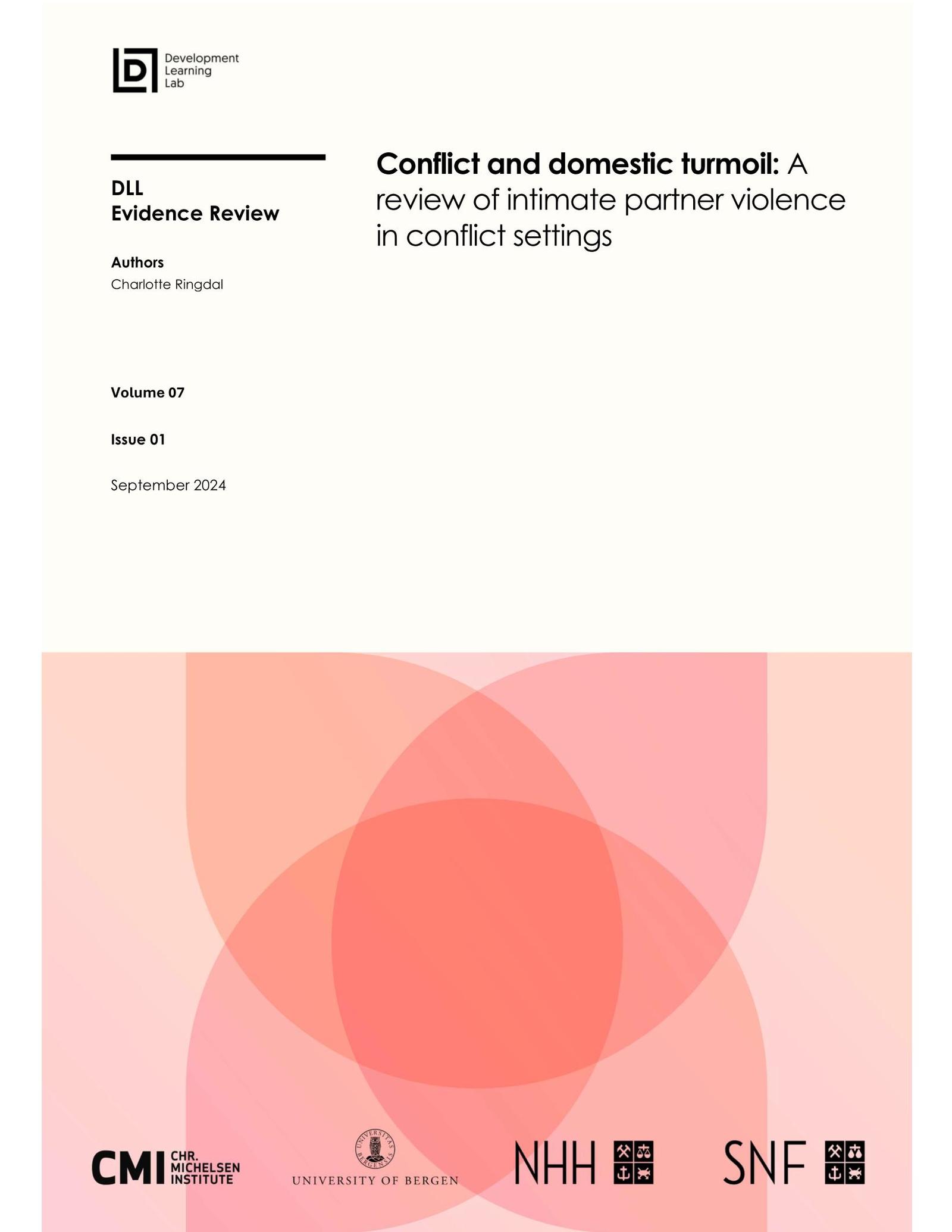 Conflict and domestic turmoil: A review of intimate partner violence in ...
