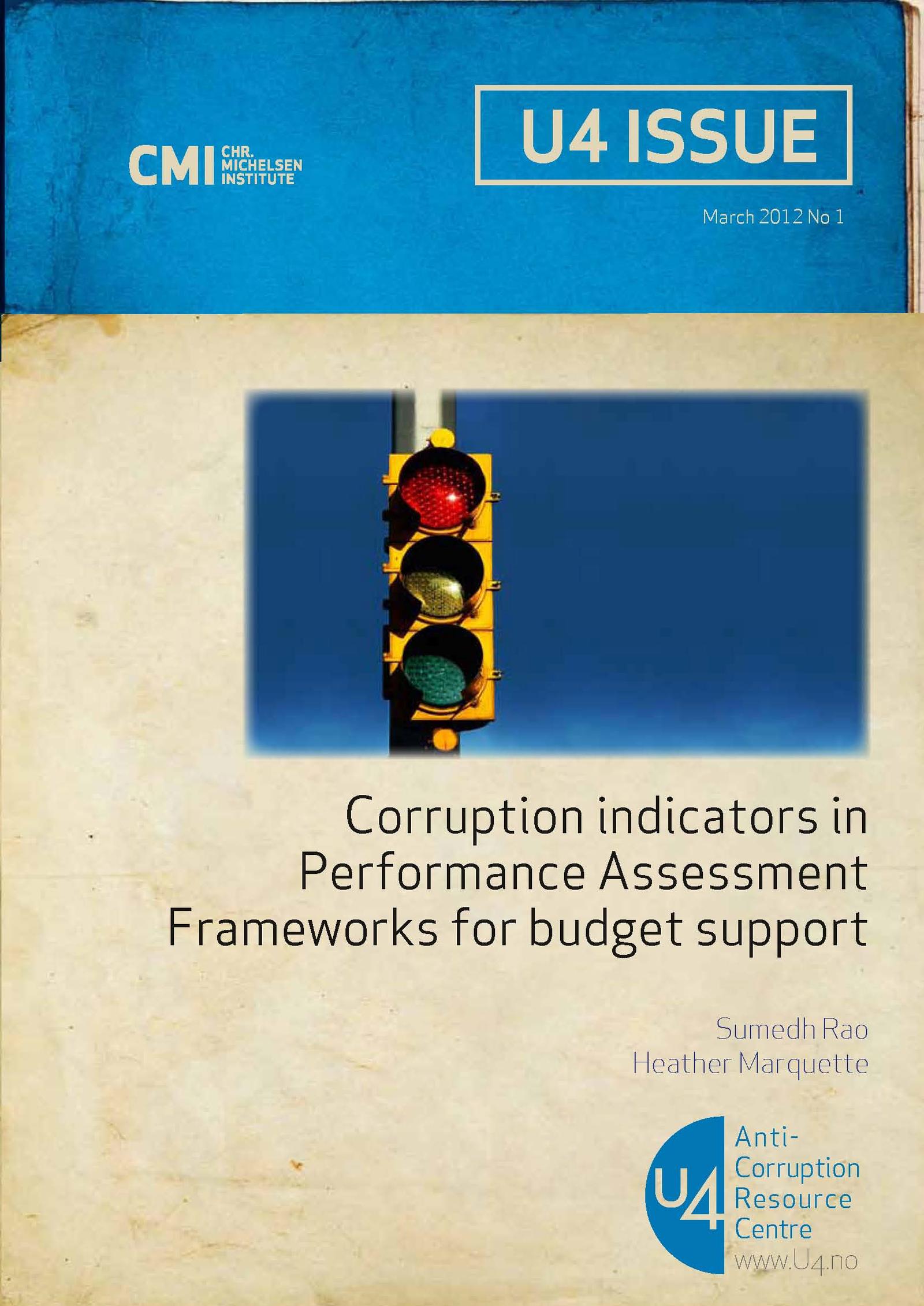 Corruption indicators in Performance Assessment Frameworks for budget