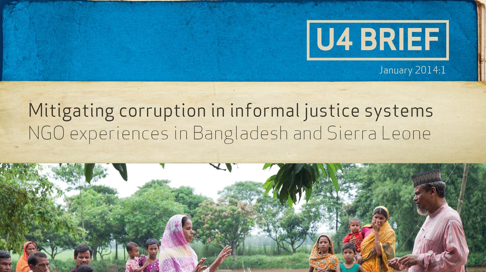 Mitigating corruption in informal justice systems NGO experiences in